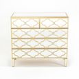 Casablanca Chest - 3+2 Drawer - Mirrored - Gold Trim