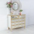 Casablanca Chest - 3+2 Drawer - Mirrored - Gold Trim