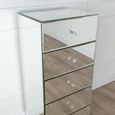 Chelsea Narrow Chest - 5 Drawer - Mirrored