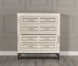 Clearance - Geo Chest of Drawers - 4 Drawer - White Mirrored