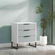 Fluted Chest - 3 Drawer - Midi - Duck and White Matt
