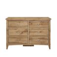 Hampstead Wide Chest - 6 Drawer - Rustic Oak 