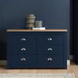 Highgate Chest - Wide - 6 Drawer - Navy Blue Painted