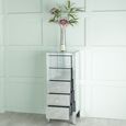 Lucia Narrow Chest - 5 Drawer - Mirrored