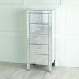 Lucia Narrow Chest - 5 Drawer - Mirrored