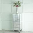 Lucia Narrow Chest - 5 Drawer - Mirrored