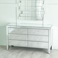 Lucia Wide Chest - 6 Drawer - Mirrored
