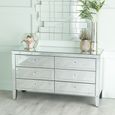 Lucia Wide Chest - 6 Drawer - Mirrored