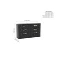 Lynx Wide Chest - 6 Drawer - Black Gloss