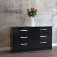 Lynx Wide Chest - 6 Drawer - Black Gloss