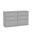 Lynx Wide Chest - 6 Drawer - Grey Gloss