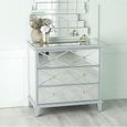 Mayfair Chest - 3 Drawer - Wide - Mirrored