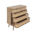 Noah Chest - 2+3 Drawer - Oak and Rattan