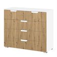 Aditio Chest - 3+2 Drawer - Alpine White & Artisan Oak