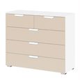 Aditio Chest - 3+2 Drawer - Alpine White & Champagne