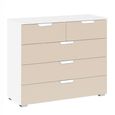 Aditio Chest - 3+2 Drawer - Alpine White & Champagne
