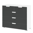 Aditio Chest - 3+2 Drawer - Alpine White & Metallic Dark Grey