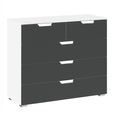 Aditio Chest - 3+2 Drawer - Alpine White & Metallic Dark Grey