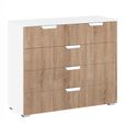 Aditio Chest - 3+2 Drawer - Alpine White & Sonoma Oak