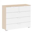 Aditio Chest - 3+2 Drawer - Champagne & Alpine White
