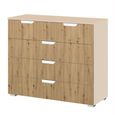 Aditio Chest - 3+2 Drawer - Champagne & Artisan Oak
