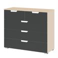 Aditio Chest - 3+2 Drawer - Champagne & Metallic Dark Grey