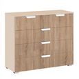 Aditio Chest - 3+2 Drawer - Champagne & Sonoma Oak