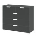 Aditio Chest - 3+2 Drawer - Metallic Dark Grey