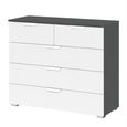 Aditio Chest - 3+2 Drawer - Metallic Dark Grey & Alpine White