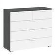 Aditio Chest - 3+2 Drawer - Metallic Dark Grey & Alpine White