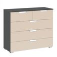Aditio Chest - 3+2 Drawer - Metallic Dark Grey & Champagne