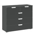 Aditio Chest - 3+2 Drawer - Metallic Dark Grey