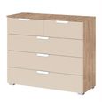 Aditio Chest - 3+2 Drawer - Sonoma Oak & Champagne