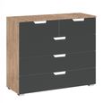 Aditio Chest - 3+2 Drawer - Sonoma Oak & Metallic Dark Grey