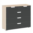 Aditio Chest - 3+2 Drawer - Champagne & Metallic Dark Grey