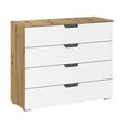 Aditio Wide Chest - 4 Drawer - Artisan Oak & Alpine White