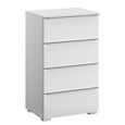 Monostar Chest - 4 Drawer - Alpine White & White Glass