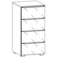Monostar Chest - 4 Drawer - Alpine White & White Glass