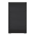 Monostar Chest - 4 Drawer - Metallic Dark Grey with Basalt Glass