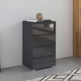 Monostar Chest - 4 Drawer - Metallic Dark Grey with Basalt Glass