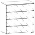 Monostar Wide Chest - 4 Drawer - Alpine White & White Glass