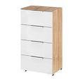 Texas Chest - 4 Drawer - Narrow - Sonoma Oak & Alpine White