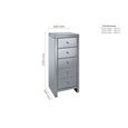Seville Tall Chest - 5 Drawer - Mirrored