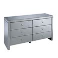 Seville Wide Chest - 6 Drawer - Mirrored