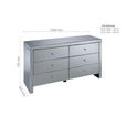 Seville Wide Chest - 6 Drawer - Mirrored