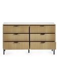 Sia Chest of Drawers - 6 Drawer - Wide - Ribbed - Oak