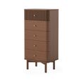 Soho Tallboy Chest - 5 Drawer - Slatted - Dark Oak
