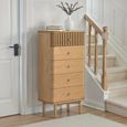 Soho Tallboy Chest - 5 Drawer - Slatted - Oak