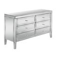 Valencia Wide Chest - 6 Drawer - Mirrored