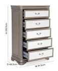 Jessica 5 Drawer Tall Chest - Champagne Mirrored